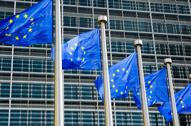 istock EU flags in front of European Commission in Brussels 507971506