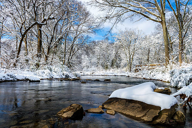Rock with Snow in Richland Creek