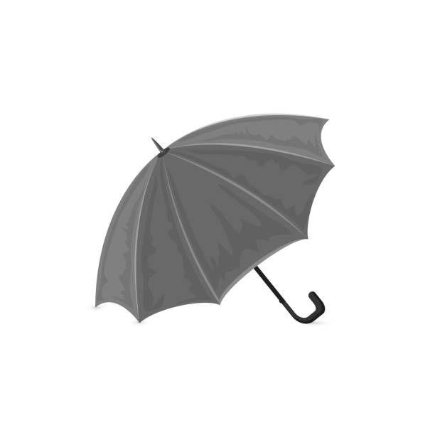 зонт на белом фоне - cold rain parasol gray stock illustrations
