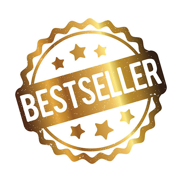 bestseller stempel gold auf einem weißen hintergrund. - bestseller stock-grafiken, -clipart, -cartoons und -symbole