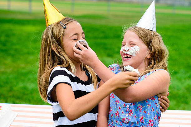 Young girls celebrating a birthday