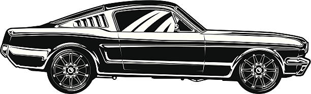 Mustang Fastback- 1967 vector art illustration