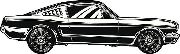 Vector illustration of Mustang Fastback- 1967