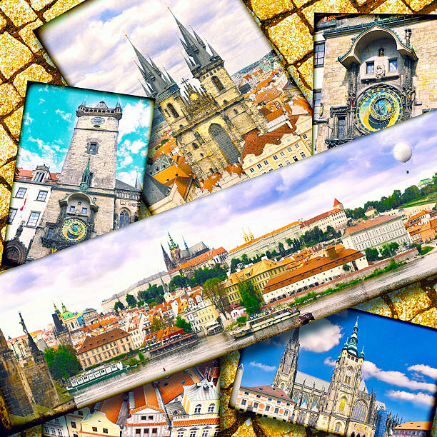 Collage of beautiful Prague. Czech Republic.