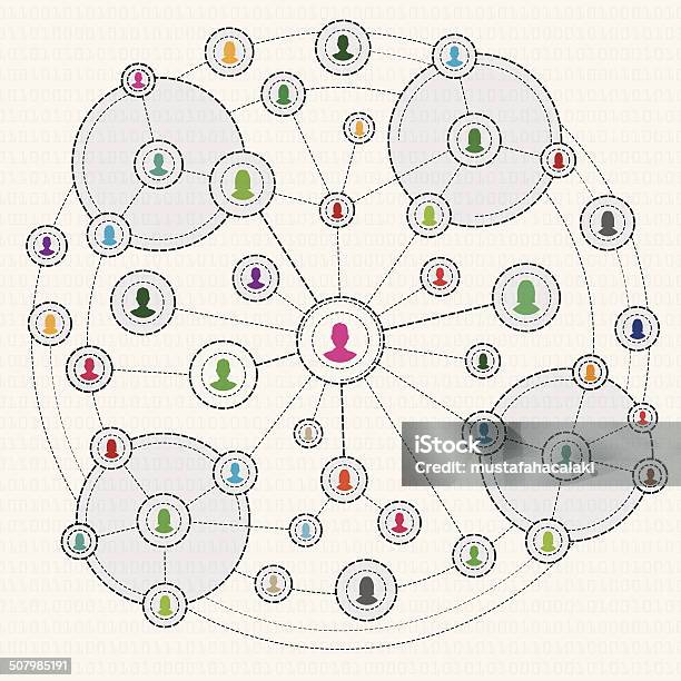 Vetores de Coloridas Rede Social e mais imagens de Adulto - Adulto, Amizade, Cinza - Descrição de Cor