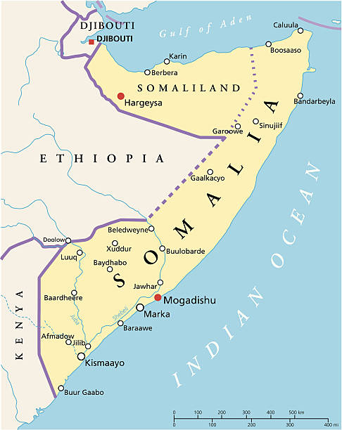 peta politik somalia - puntland ilustrasi stok