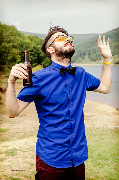istock Young bearded hipster man looking happy 507986271