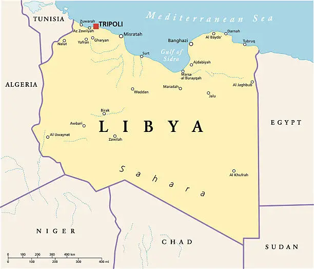 Vector illustration of Libya Political Map