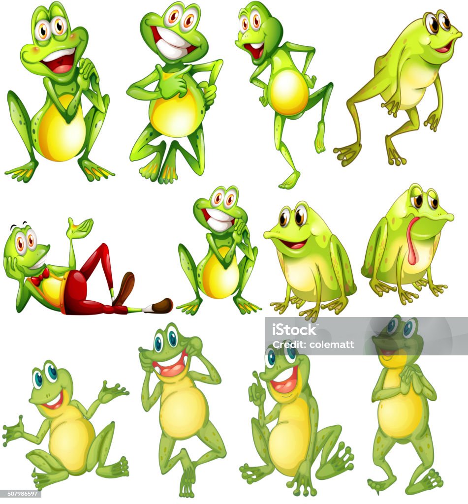Set Of Frogs Stock Illustration - Download Image Now - Frog ...