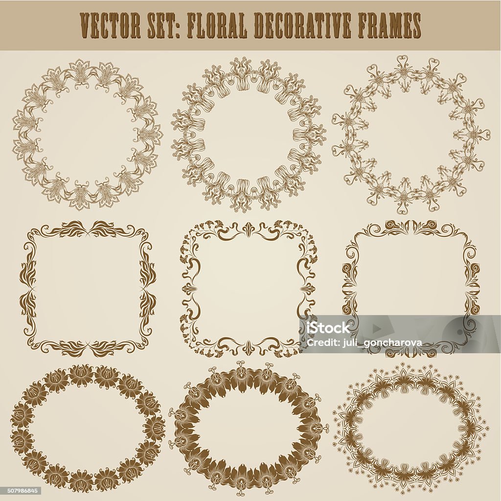 decorative frame Vector set of decorative ornate border and frame with floral elements for invitations, gift, greeting card In vintage style Page decoration Abstract stock vector