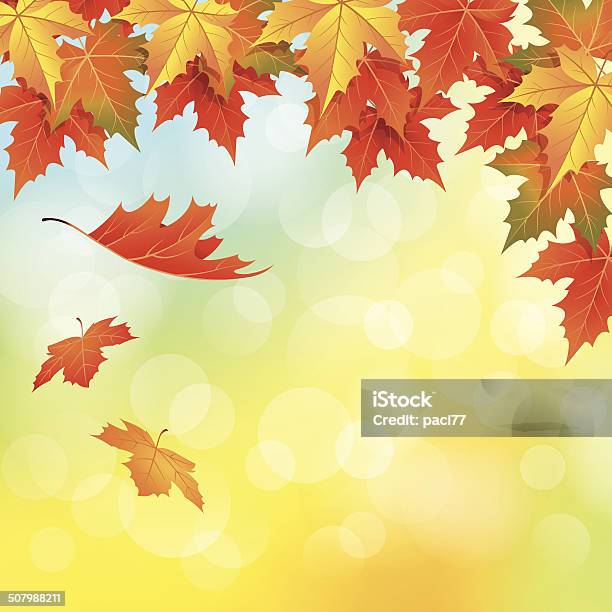 Jesień Liście Spadające - Stockowe grafiki wektorowe i więcej obrazów Brązowy - Brązowy, Część, Drzewo