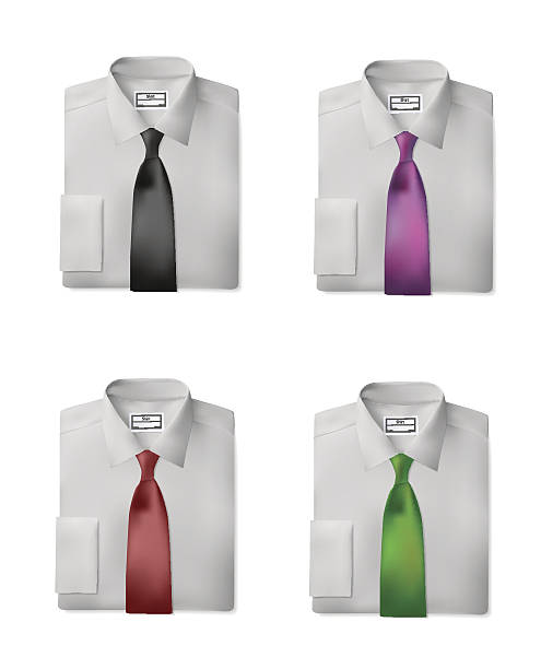 Folded shirts set vector art illustration