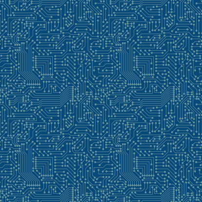 Seamless pattern. Computer circuit board. Vector illustration.