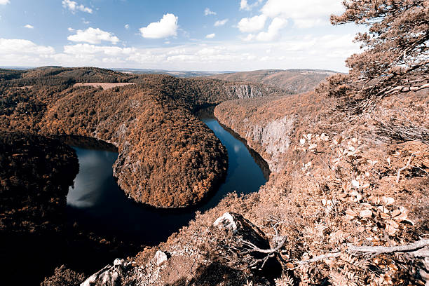 istock Meander of Vltava river in retro colors 507988667