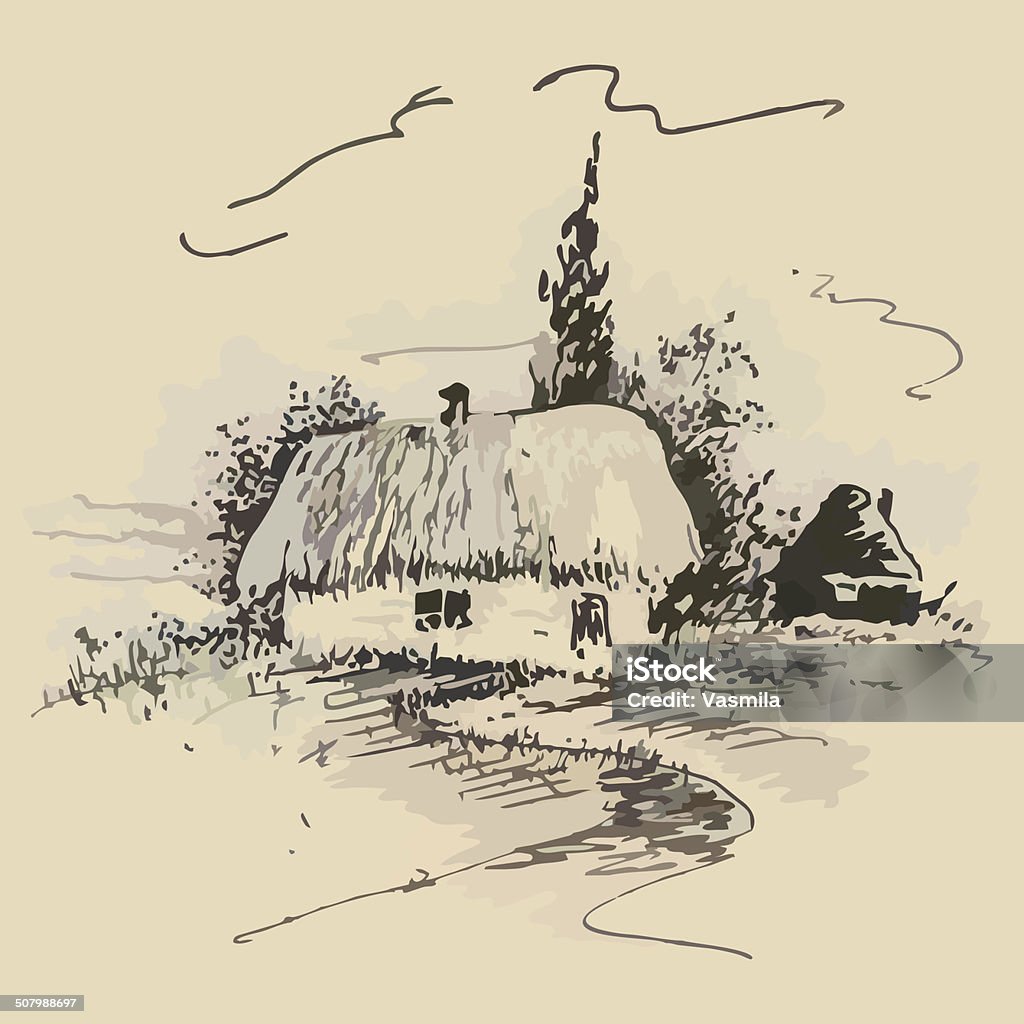 old hut - arte vectorial de Croquis libre de derechos