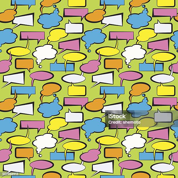 Seamless Pattern With Speech Bubbles Stock Illustration - Download Image Now - Abstract, Art, Art And Craft