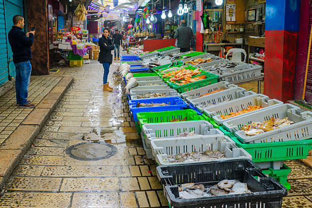 scena w rynku starego miasta, acre - spice market israel israeli culture zdjęcia i obrazy z banku zdjęć