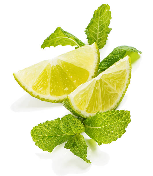 istock Slices of lime with mint 507996740