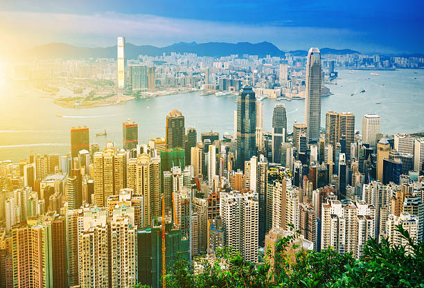 istock Hong Kong skyline at sunset 507996802