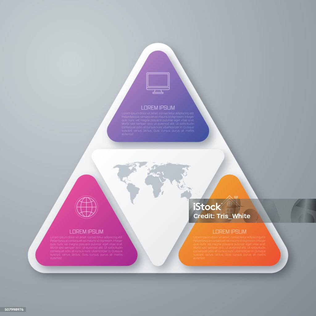Three Step Strategy Visual Steps Strategy In Triangle Shape Stock Illustration - Download Image ...