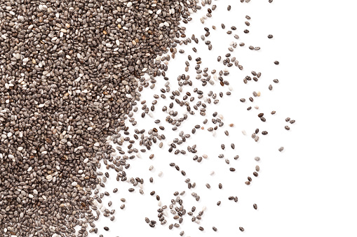 Chia seeds background. DSRL studio photo taken with Canon EOS 5D Mk II and Canon EF 100mm f/2.8L Macro IS USM