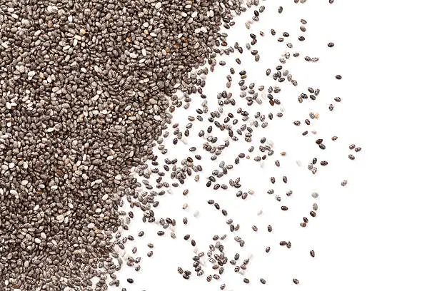 Chia seeds background. DSRL studio photo taken with Canon EOS 5D Mk II and Canon EF 100mm f/2.8L Macro IS USM