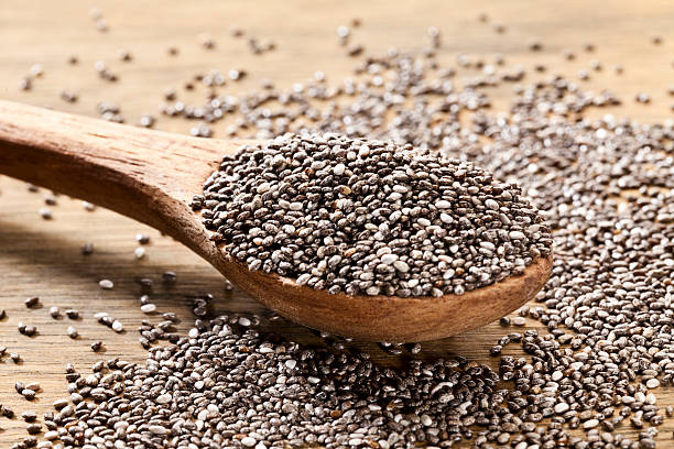 istock Wooden spoon with chia seeds 508000806
