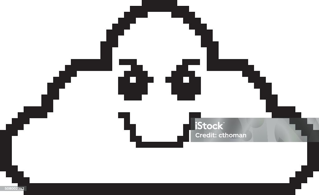 Evil 8bit Cartoon Cloud Stock Illustration - Download Image Now - Anger ...