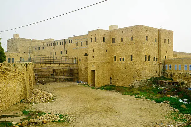 The old British Jail building, now a museum, in Acre, Israel