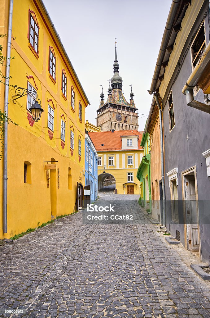 Famous tower of Sighisoara, Romania The tower of Sighisoara, Romania Sighisoara Stock Photo