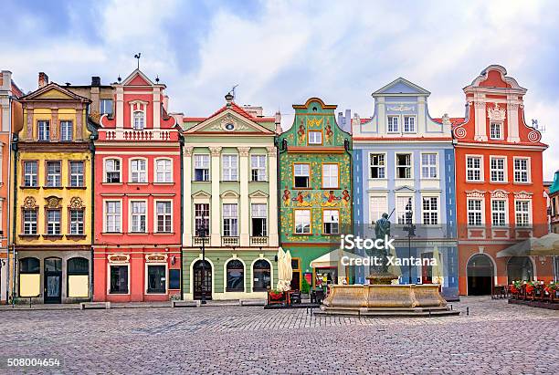 Colorful Renaissance Facades On Central Square In Poznan Poland Stock Photo - Download Image Now