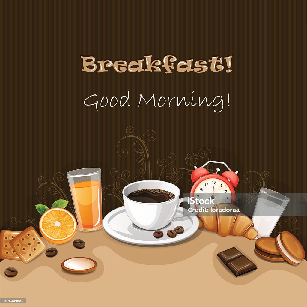 Generic Breakfast Background Breakfast Background With Coffee Stock Illustration - Download Image ...