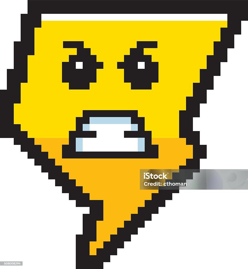 Anger Lightning Angry 8bit Cartoon Lightning Stock Illustration - Download Image Now ...