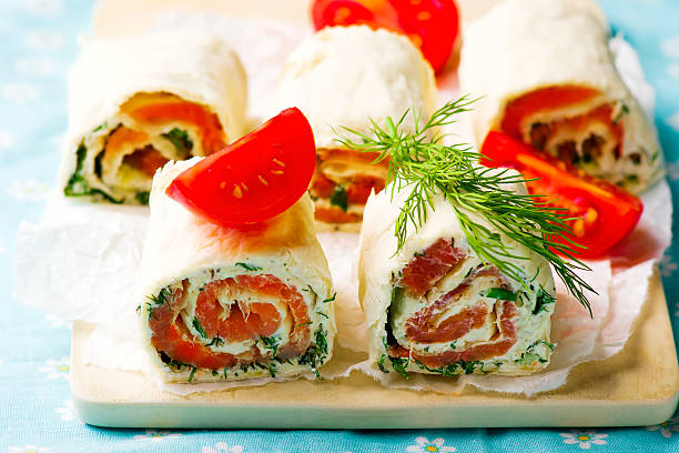 istock flat bread roll with cream cheese and salmon 508008900