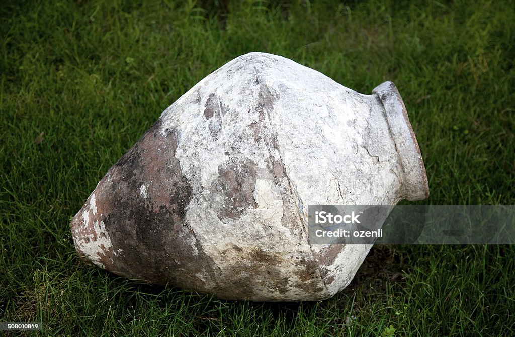 pottery-3 old pottery ın grass Ancient Stock Photo