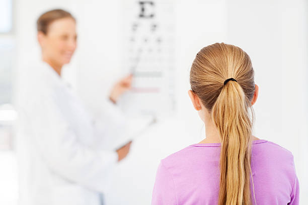 istock Girl Reading Eye Chart At Pediatrician Office 508011375