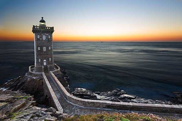 istock Kermorvan Lighthouse after sunset, Brittany, France 508012230