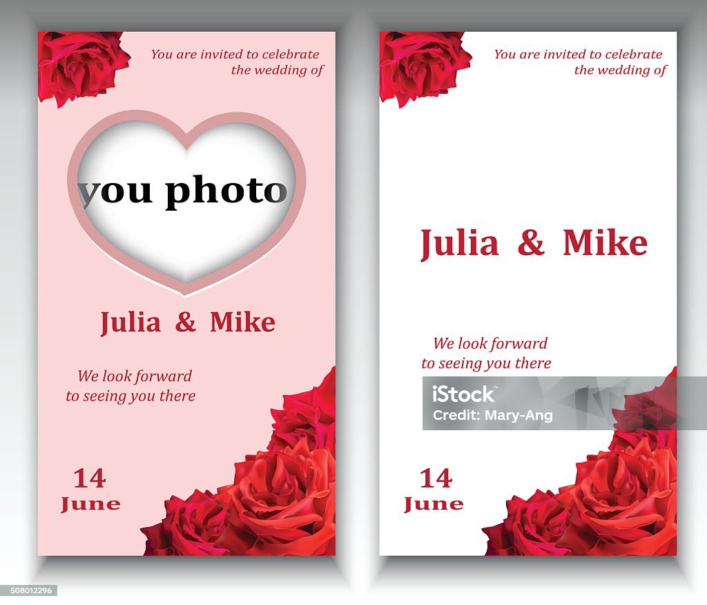 Invit Rose Wedding Invitation Rose Stock Illustration - Download Image Now ...