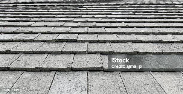 Detail Of Roof With Tiles Stock Photo - Download Image Now - Concrete, Roof Tile, Rooftop
