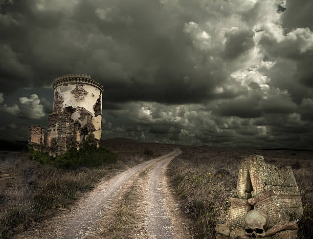 istock Halloween background with old towers 508015017