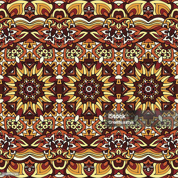 Vector Indian Autumn Seamless Pattern Tribal Stock Illustration - Download Image Now - Abstract, Art And Craft, Autumn