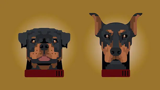 Vector illustration of Guard Dogs