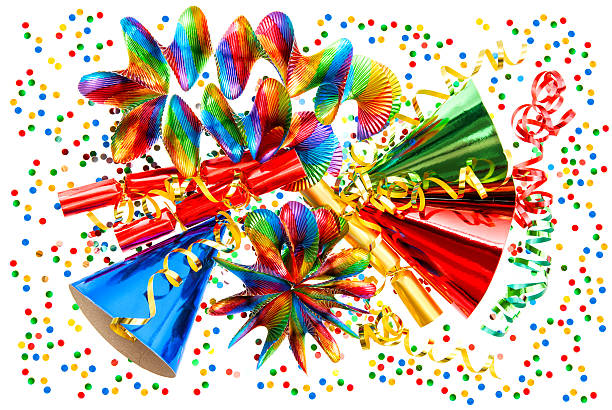 istock Carnival decoration garlands, streamer, confetti 508025106