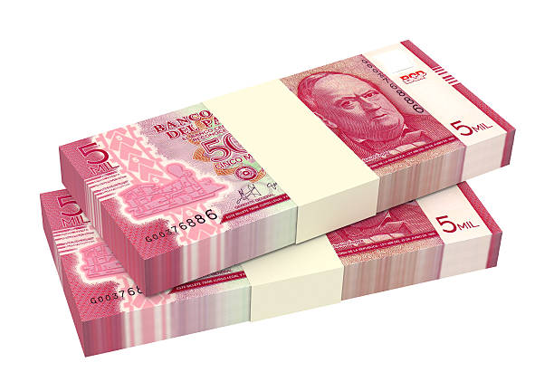 istock Paraguyan guarani bills isolated on white background. 508025844