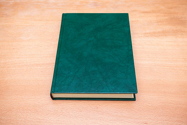 istock Book with empty dark green leather cover 508026022