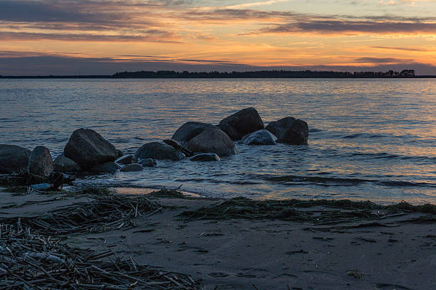 istock Beautiful summer sunset in the river. Evening HDR image 508026128