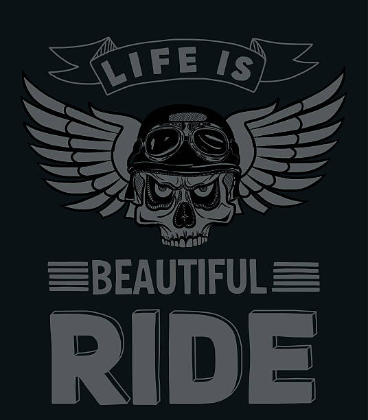 Vector biker quote with motivation phrase Vector biker quote with motivation phrase Hand drawn elements helicopter free drawing stock illustrations