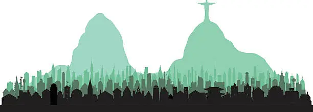 Vector illustration of Rio De Janeiro (Each Building is Moveable and Complete)