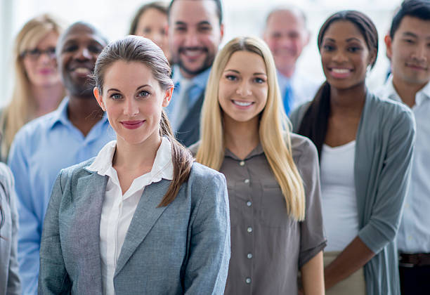 istock Group of Business Professionals Standing Happily 508032710