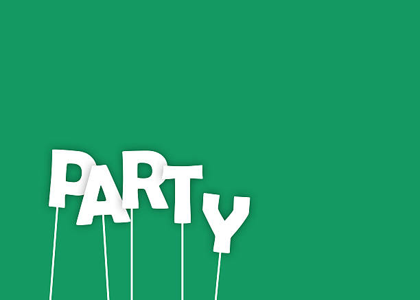 istock Party as papercut on a colorfull background 508033956